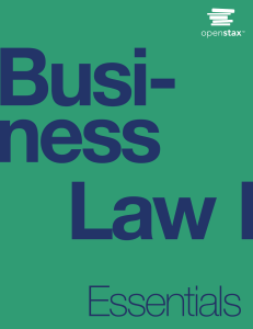 Business Law I Essentials Textbook