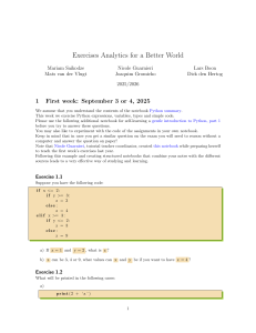 Python Exercises: Analytics for a Better World