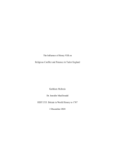 Henry VIII & Religious Conflict in Tudor England