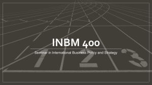International Business Strategy: Competitive Advantage