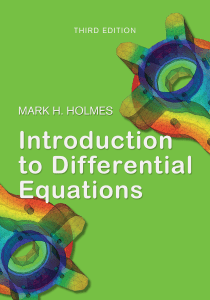 Differential Equations Textbook: Introduction by Mark H. Holmes (3rd Ed)