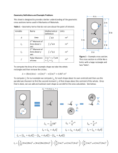 Geometry Definitions & Moments of Area for Mechanics of Materials