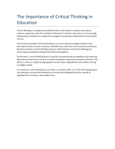 Critical Thinking in Education: Benefits & Importance for Students