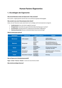 Human Factors / Ergonomics: Grundlagen der Ergonomie
