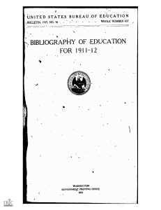 Education Bibliography 1911-1912 | Research Resource