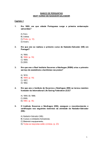 Banco de Perguntas Curso Nadador-Salvador: Hist&oacute;ria e Legisla&ccedil;&atilde;o