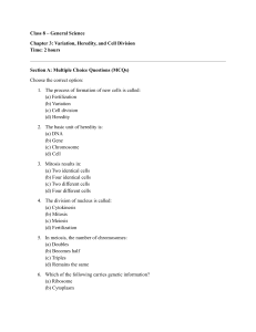 Class 8 General Science: Variation, Heredity, Cell Division Questions
