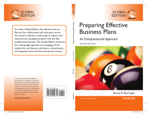 Preparing Effective Business Plans: An Entrepreneurial Approach