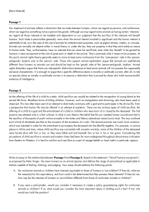 Animal Rights, Personhood & Child Sacrifice: An Ethical Analysis