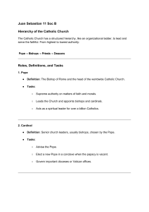 Catholic Church Hierarchy: Roles and Definitions