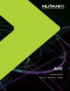 Nutanix AHV Best Practices Guide: Virtualization & Cloud Infrastructure