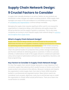 Supply Chain Network Design: 9 Crucial Factors & Optimization Guide