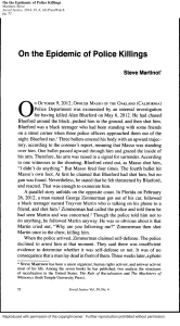Police Killings Epidemic: Blueford & Martin Analysis
