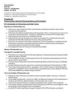 Partnership Law Outline: Characteristics, Formation, & Operation