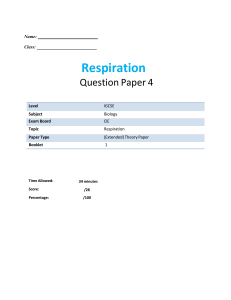 IGCSE Biology: Respiration Extended Theory Question Paper 4