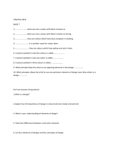 Creative Arts Basic 7: Color Theory & Design Principles Questions