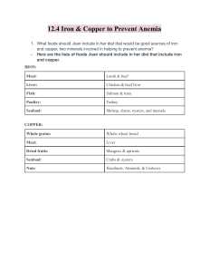 Iron & Copper: Foods to Prevent Anemia