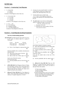 GCSE Sets: Venn Diagrams Exercises & Practice Problems