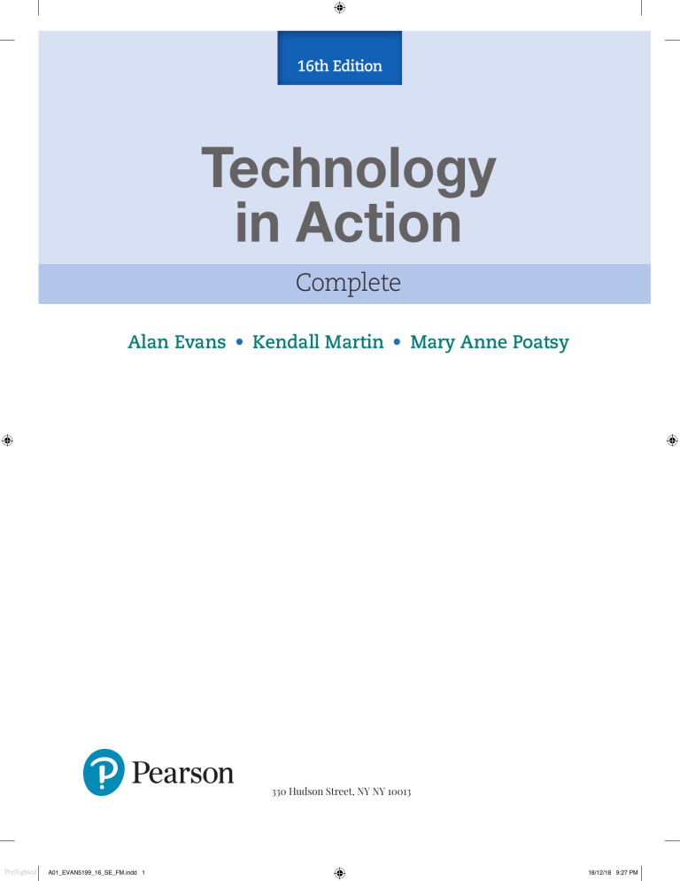 Technology in Action Complete 16th Ed: Computer Science Textbook