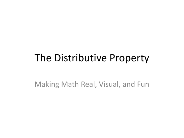 Distributive Property: Real, Visual, Fun Math