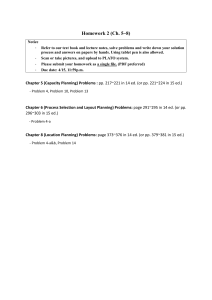 Operations Management Homework: Capacity, Layout, Location Planning
