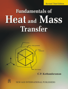 Fundamentals of Heat and Mass Transfer Textbook - C.P. Kothandaraman