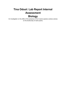 Lantana camara Impact on Plant Biodiversity: Lab Report