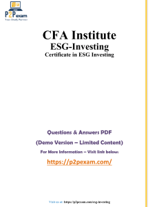 ESG Investing Certificate: Questions & Answers (Demo)