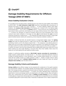 DNV-ST-N001 Offshore Towage Stability: Intact & Damage Criteria