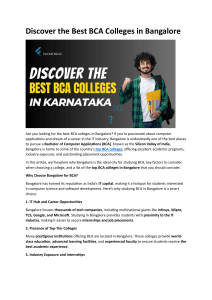 Best BCA Colleges in Bangalore: Your Guide to IT Career Success