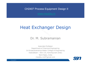 Heat Exchanger Design: Shell & Tube Exchangers