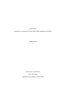 ECE 2110 Lab Report Guide: Equipment, Circuit Theory, Multisim