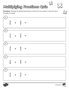 Multiplying Fractions Quiz | Math Worksheet for Students