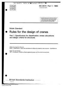 BS 2573: Crane Design Standard - Part 1: 1983