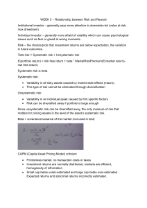 Risk & Reward: Systematic vs. Unsystematic Risk, CAPM