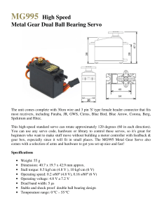 MG995 High Speed Metal Gear Dual Ball Bearing Servo Specifications