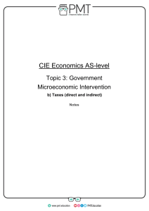 AS-Level Economics: Government Microeconomic Intervention - Taxes