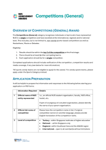 NUS Competitions (General) Award: Eligibility & Application Guide