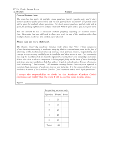 EC224 Final Sample Exam - Econometrics - Boston University