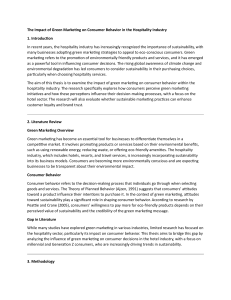 Green Marketing & Consumer Behavior in Hospitality