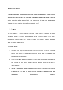 Lululemon Yoga Mat Recycling Program Proposal
