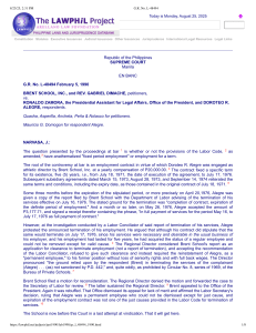 Brent School vs. Alegre: Fixed-Term Employment & Labor Law