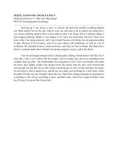 College Reflection: Developmental Psychology & Personal Growth