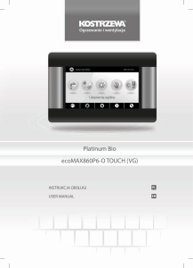 Instrukcja Obsługi Platinum Bio ecoMAX860P-O TOUCH (VG)