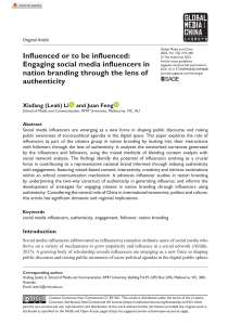 Social Media Influencers & Nation Branding: Authenticity Lens