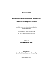 Kraft-Geschwindigkeits-Relation im Sprungkrafttraining: Masterarbeit
