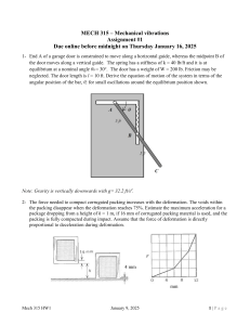 Mechanical Vibrations Assignment #1 - MECH 315