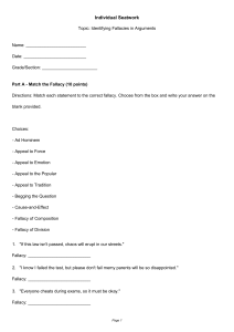 Identifying Fallacies in Arguments Worksheet | Logic & Critical Thinking
