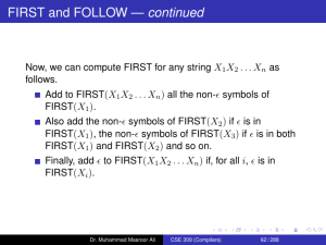 FIRST and FOLLOW Sets in Compiler Design