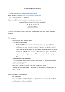 NYSOH Marketplace Broker Training: Account & Eligibility